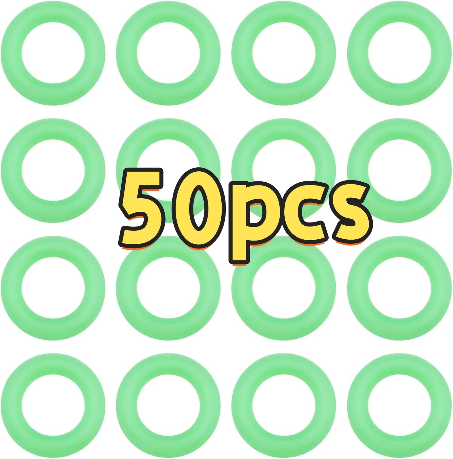 Outdoor Tent peg Glow in The Dark Silicone Green Fishing Camping Peg Rings Tent Pegs Accessories for Night Warning Peaceful Pleasures Health and Wellness 50pcs