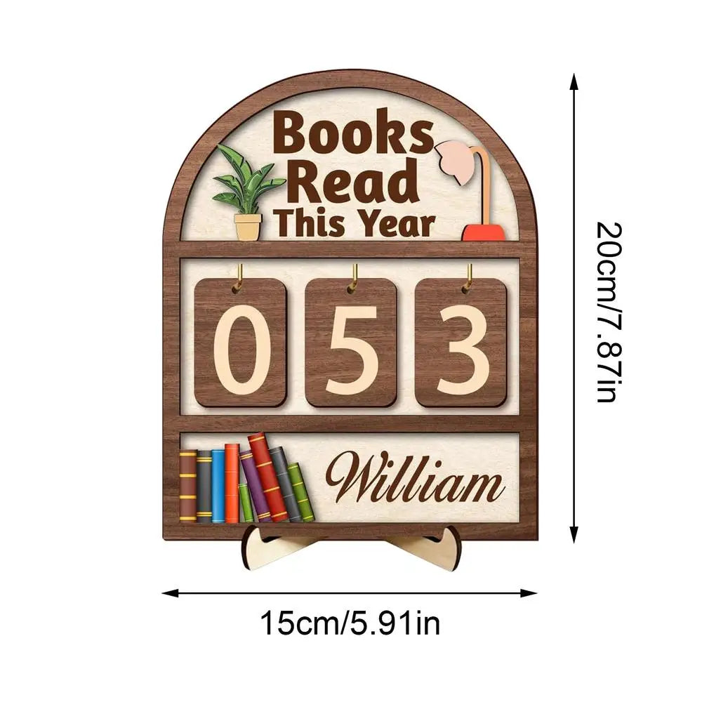 Books Read This Year Wooden Counter Sign | Tabletop Decor