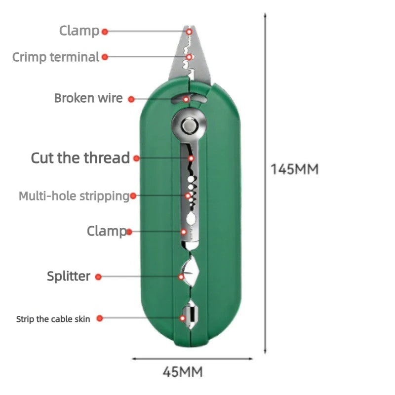 1pcs Mini Multi Function Wire Stripper Pliers Cable Cutter Tool for Electrician Repair Convenient Hand Tools Peaceful Pleasures Health and Wellness