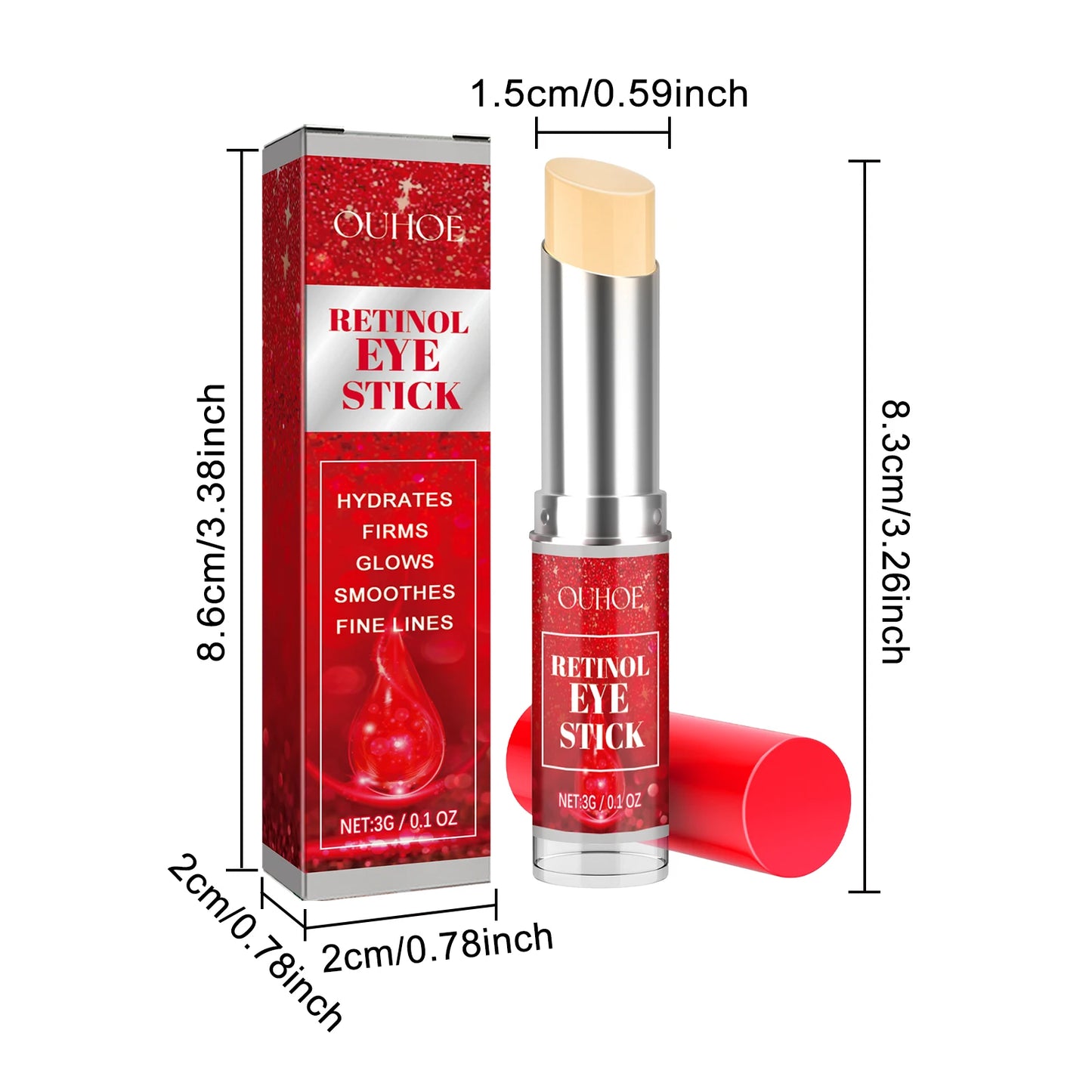 Retinol Eye Cream Stick – Dark Circles, Firming & Anti-Aging Peaceful Pleasures Health and Wellness 3g Boxed