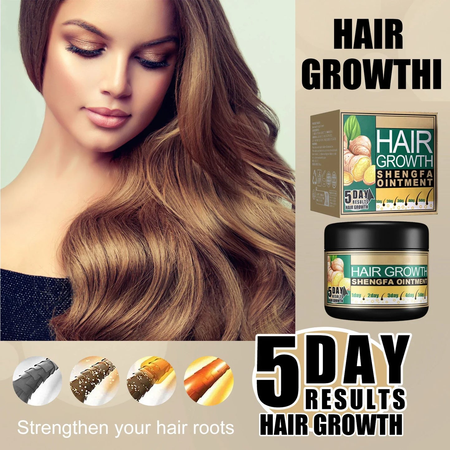 Ginger Hair Growth Cream – Anti Hair Loss Scalp Strengthener