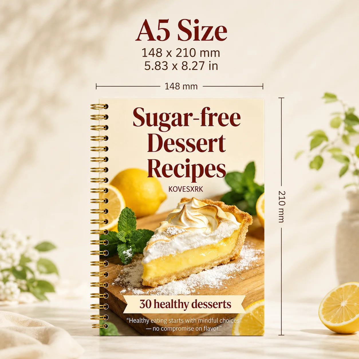 Sugar-free Dessert Recipes A5 Spiral Guide 30 Healthy Desserts 30-Day