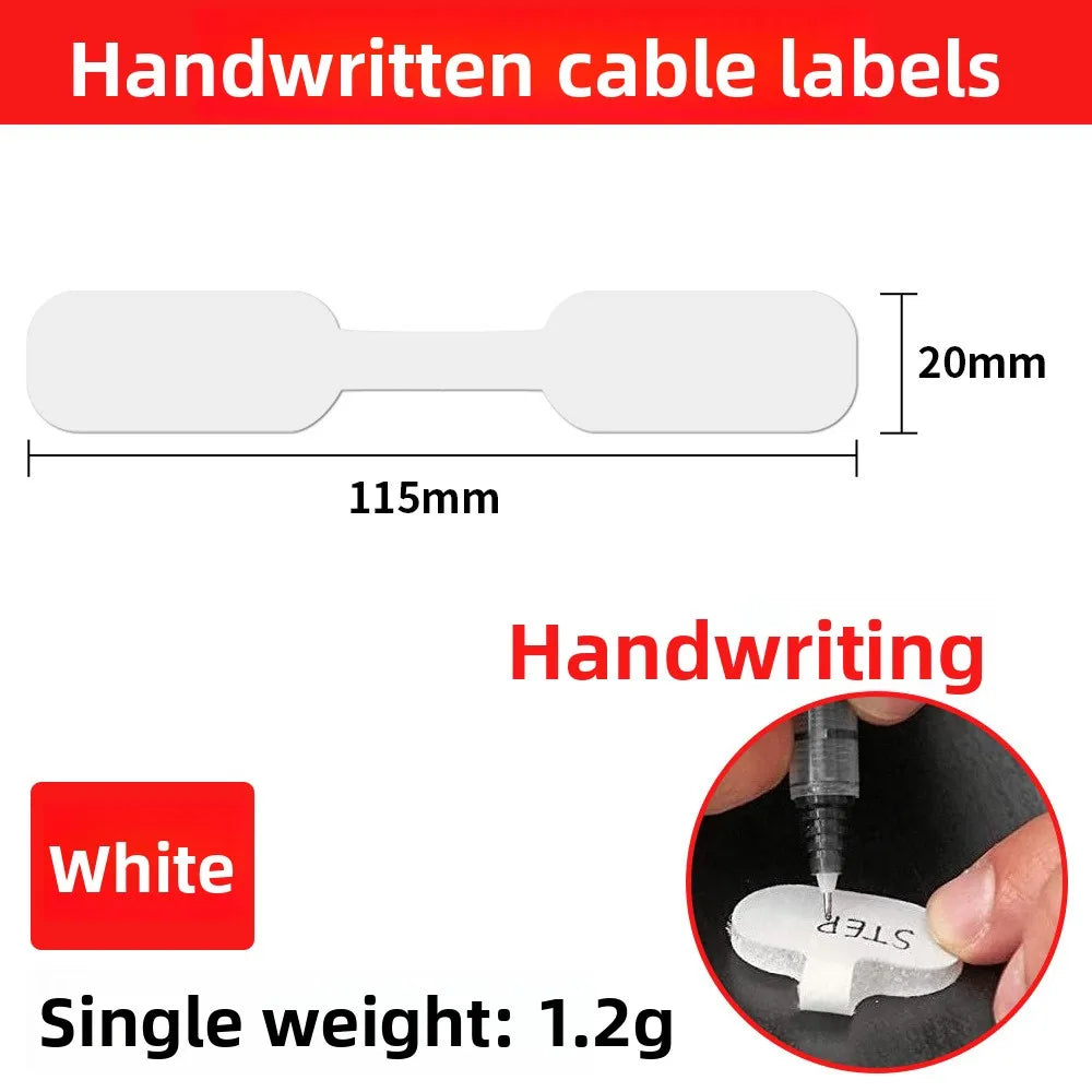 Writeable Self-Adhesive Cable Ties | Colorful Wire Organizer