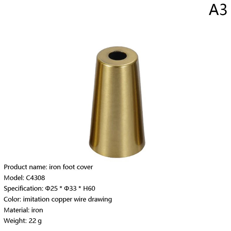 Brushed Brass Furniture Leg Cap Cover | Table & Chair Protector Furniture Leg Cap Peaceful Pleasures Health and Wellness A3