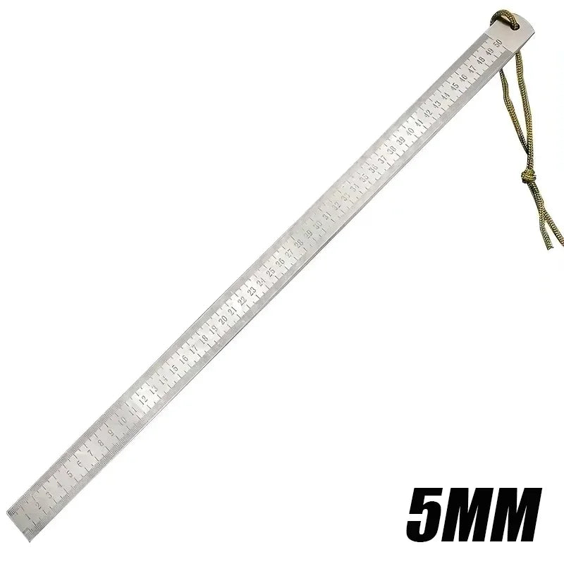 20 Inch Dual-Scale Stainless Steel Ruler Durable Thickened Quenched Steel with Random Lanyard Style Drawing & Measuring Peaceful Pleasures Health and Wellness 2