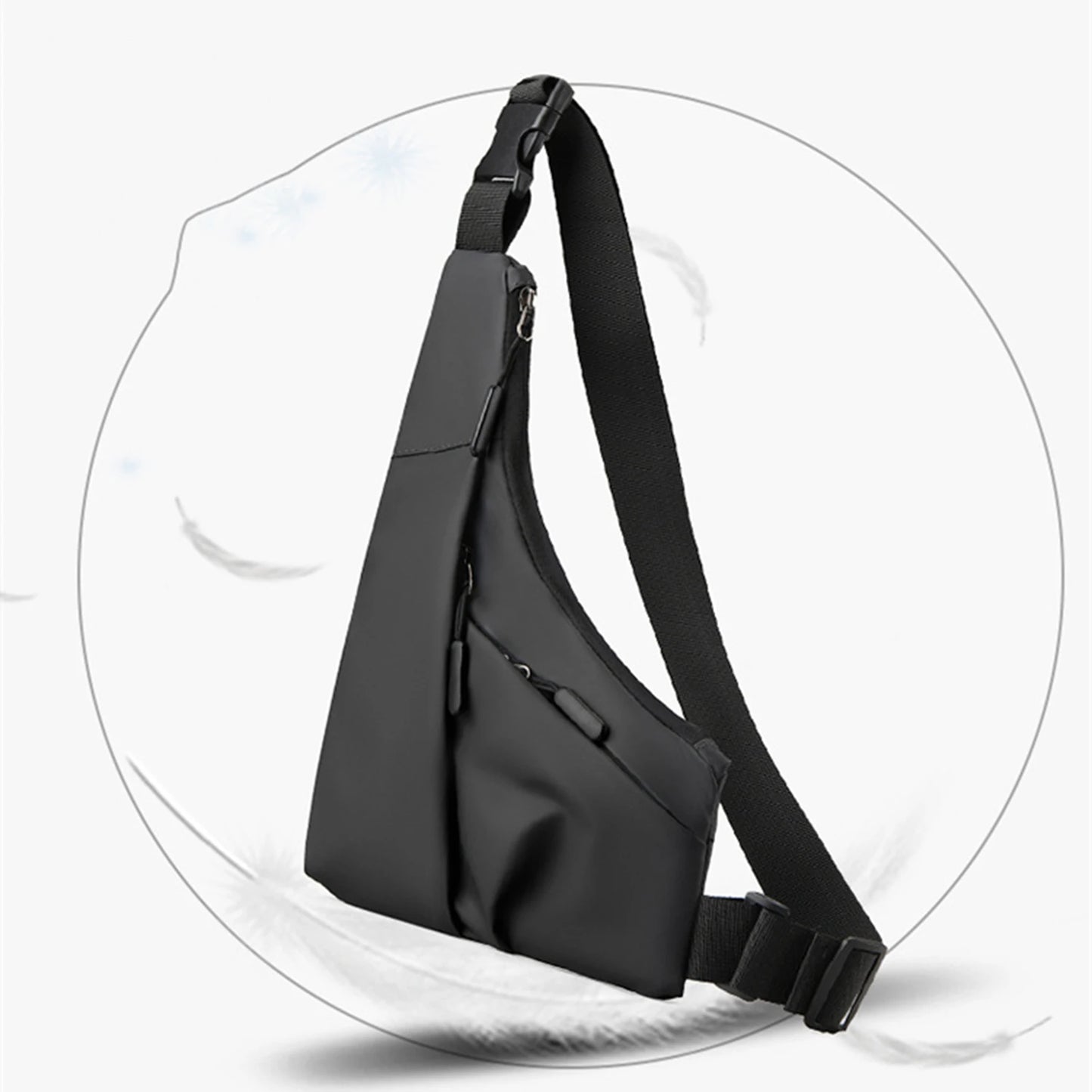 Sling Chest Crossbody Bag Water Resistant Travel Crossbody Bag for Wallet Makeup Kit Mask Keys Peaceful Pleasures Health and Wellness