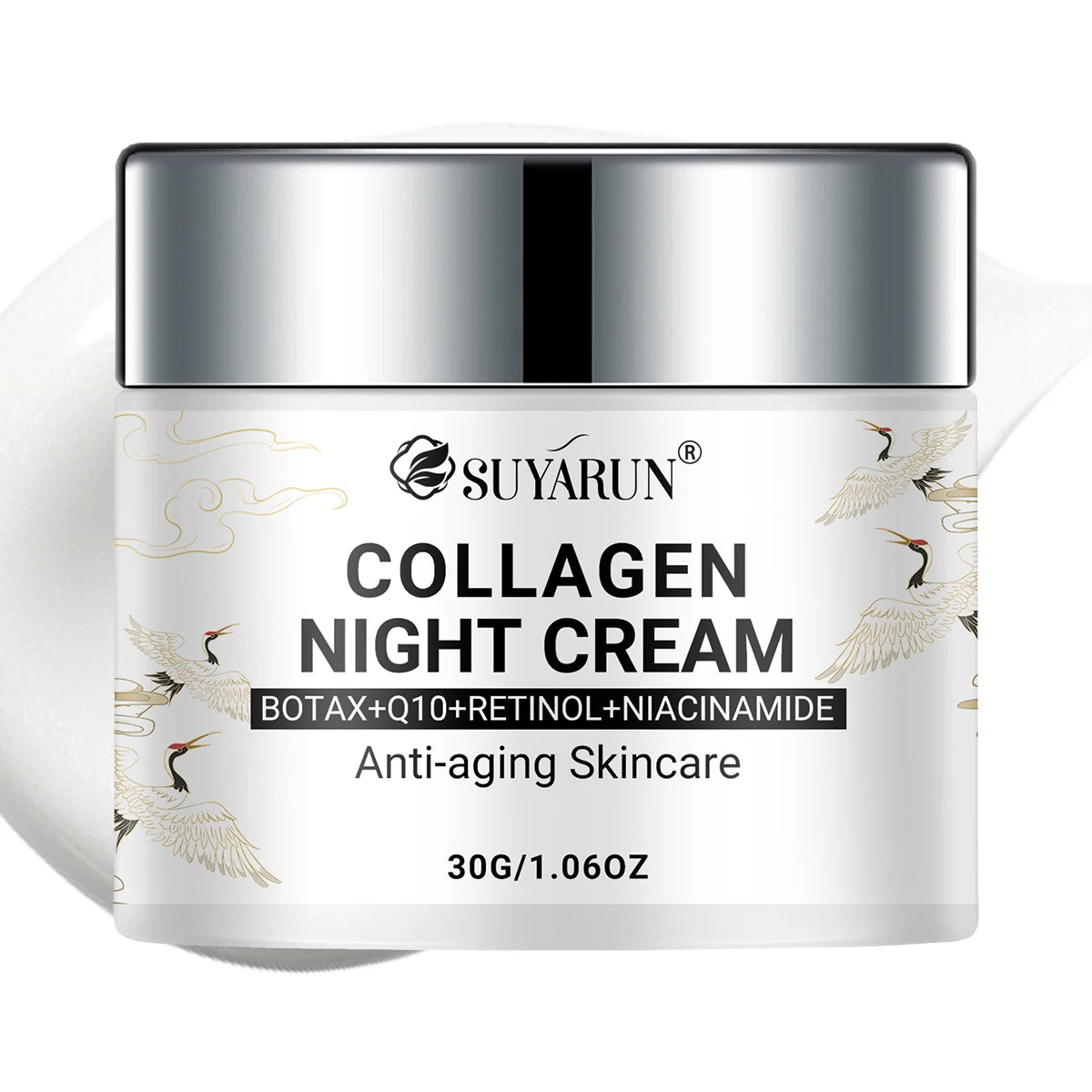 SUYARUN Night Repair Cream - Collagen Booster with Niacinamide & Ginger, Anti-Aging, Brightening & Moisturizing Face Cream. Peaceful Pleasures Health and Wellness 30g