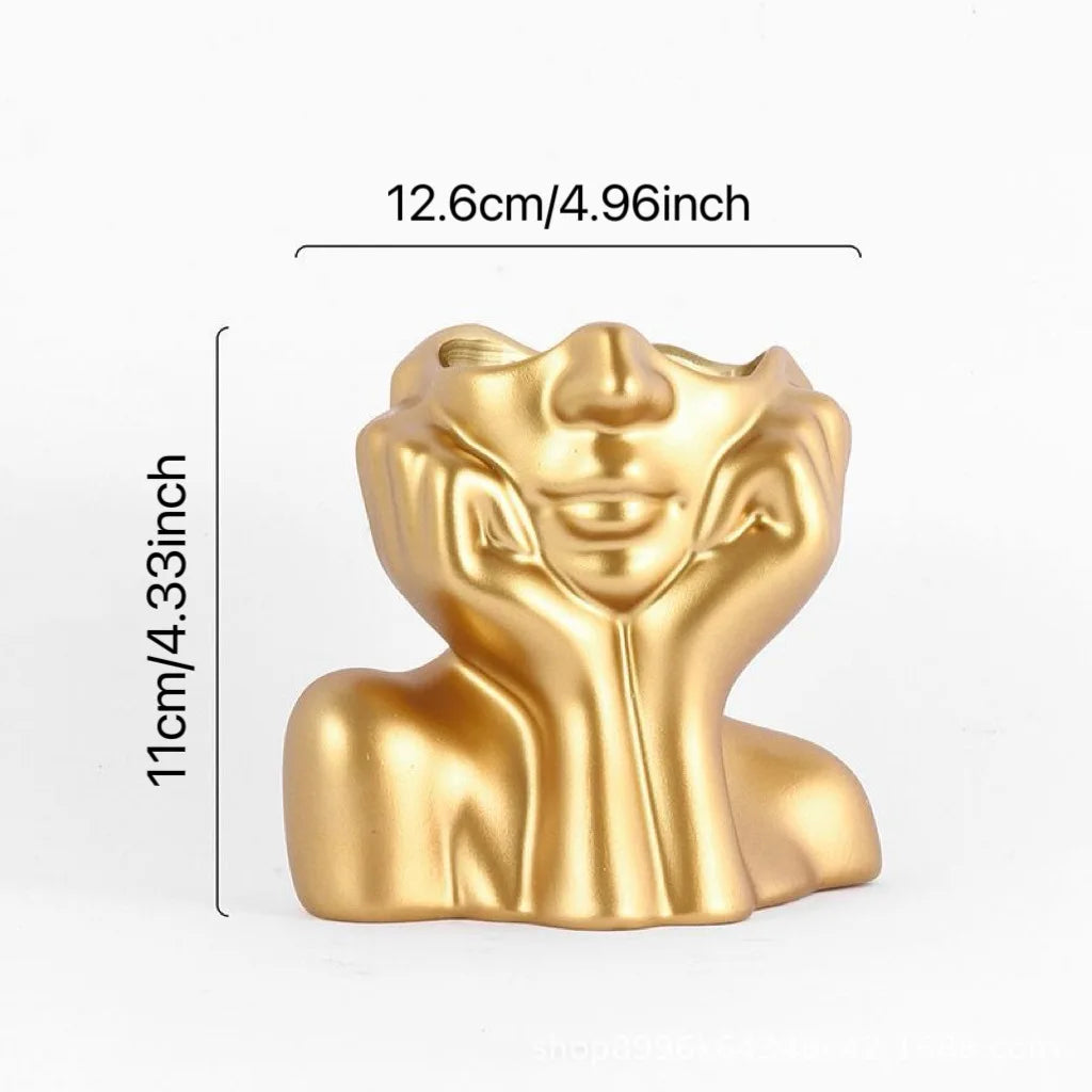 2026 Resin Vase Gold White Black Human Body Shaping Art Flower Planter Personalized And Creative Decoration Handicrafts Ornament Peaceful Pleasures Health and Wellness golden