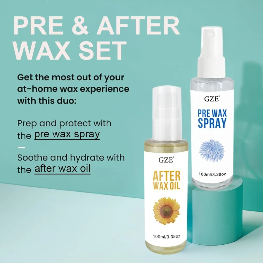 GZE Pre & After Wax Set – Cleanse & Hydrate Waxing Kit (2×100ml)