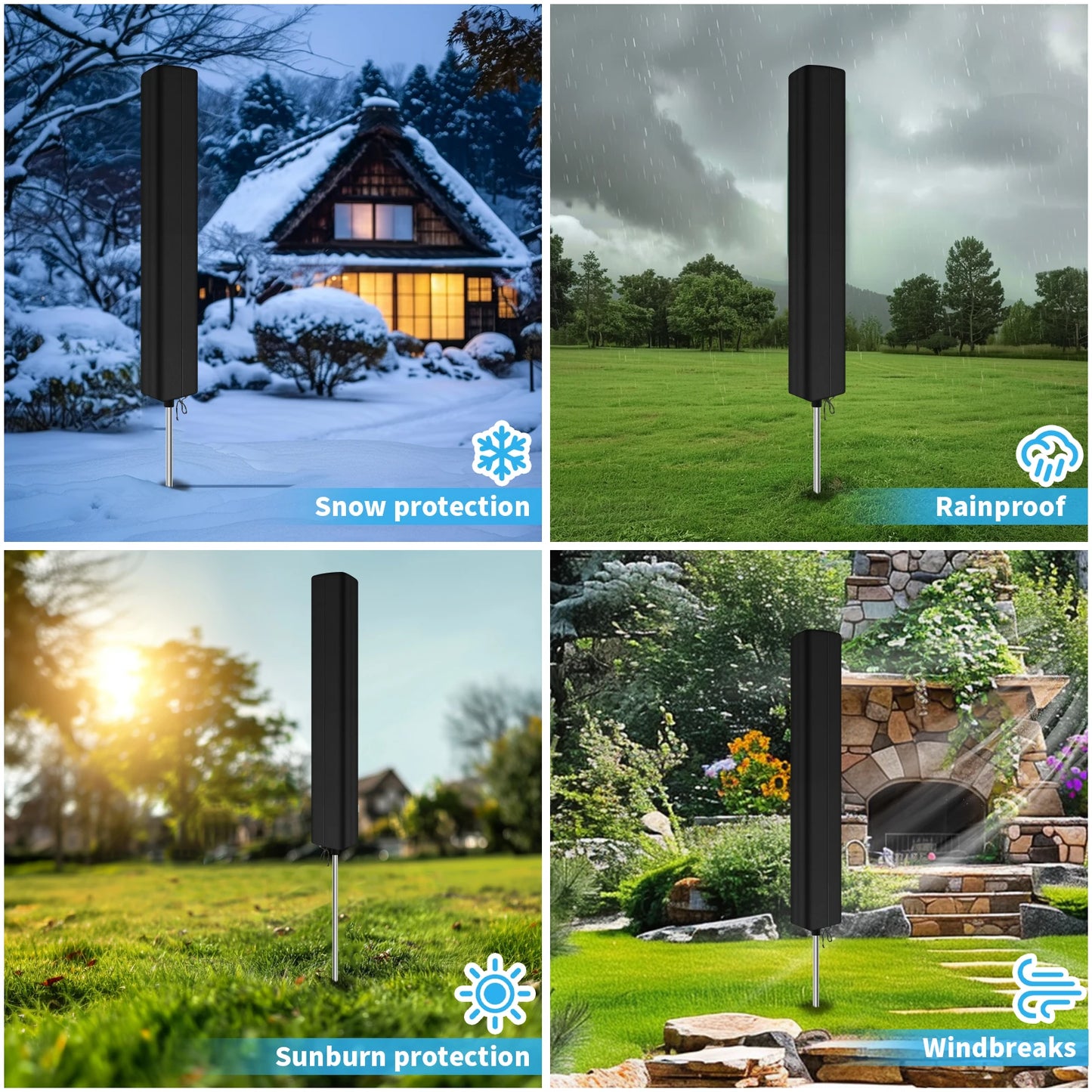 Outdoor Rotary Airer Cover – Waterproof Zip Closure Dryer Cover
