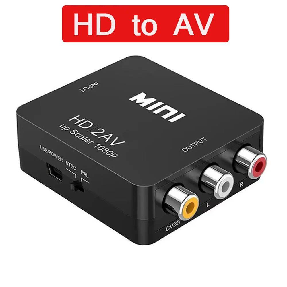 HDMI to RCA AV Converter Box 1080P CVBS NTSC PAL Compatible