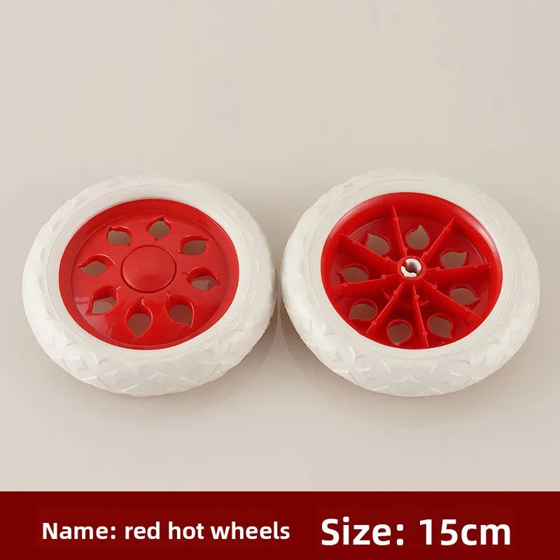 6.5" Anti-Slip Rubber Replacement Shopping Cart Wheels – 2-Pack