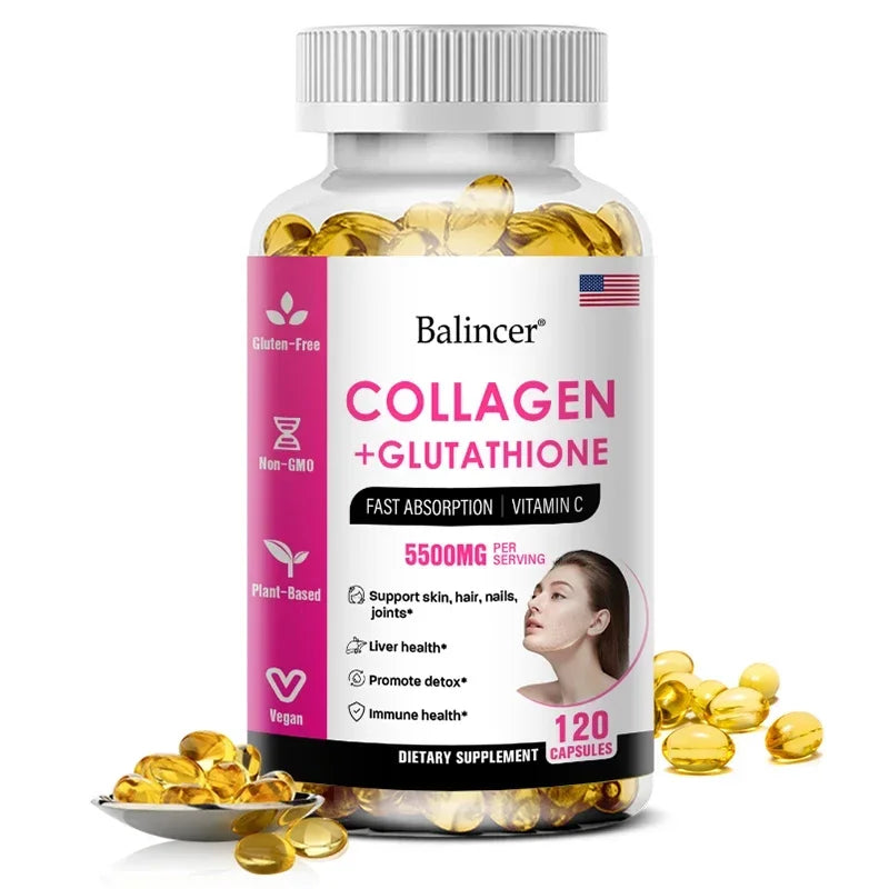 Glutathione Collagen Supplement – Non-GMO Antioxidant Capsules