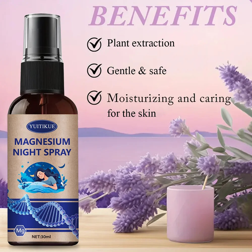 Magnesium Night Spray with Lavender Oil – Sleep & Relaxation Magnesium Sleep Spray Peaceful Pleasures Health and Wellness
