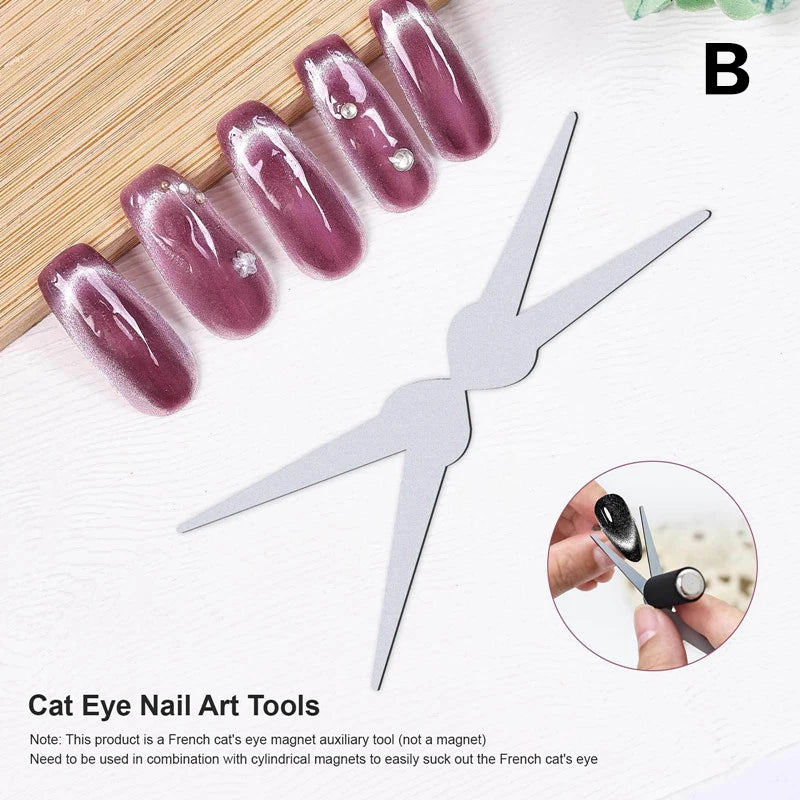 Multifunctional Cat's Eye Nail Magnetic Stick Super Strong Gel Polish Magnet Pen Cylinder Magnetic Cat's Eye Magnet Iron Sheet Peaceful Pleasures Health and Wellness B