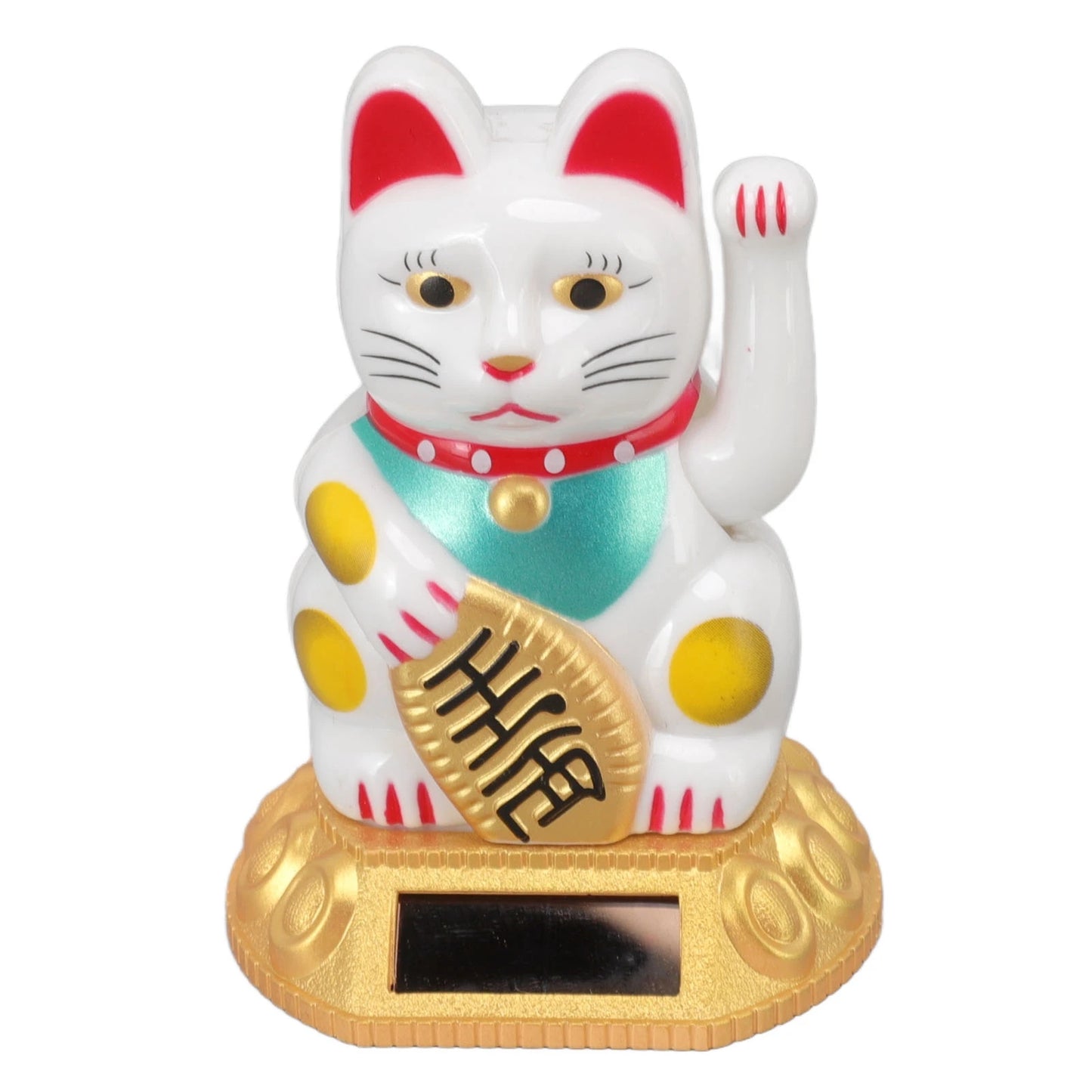 Chinese Lucky Cat Decoration Waving Arm Solar Light Induction Statue
