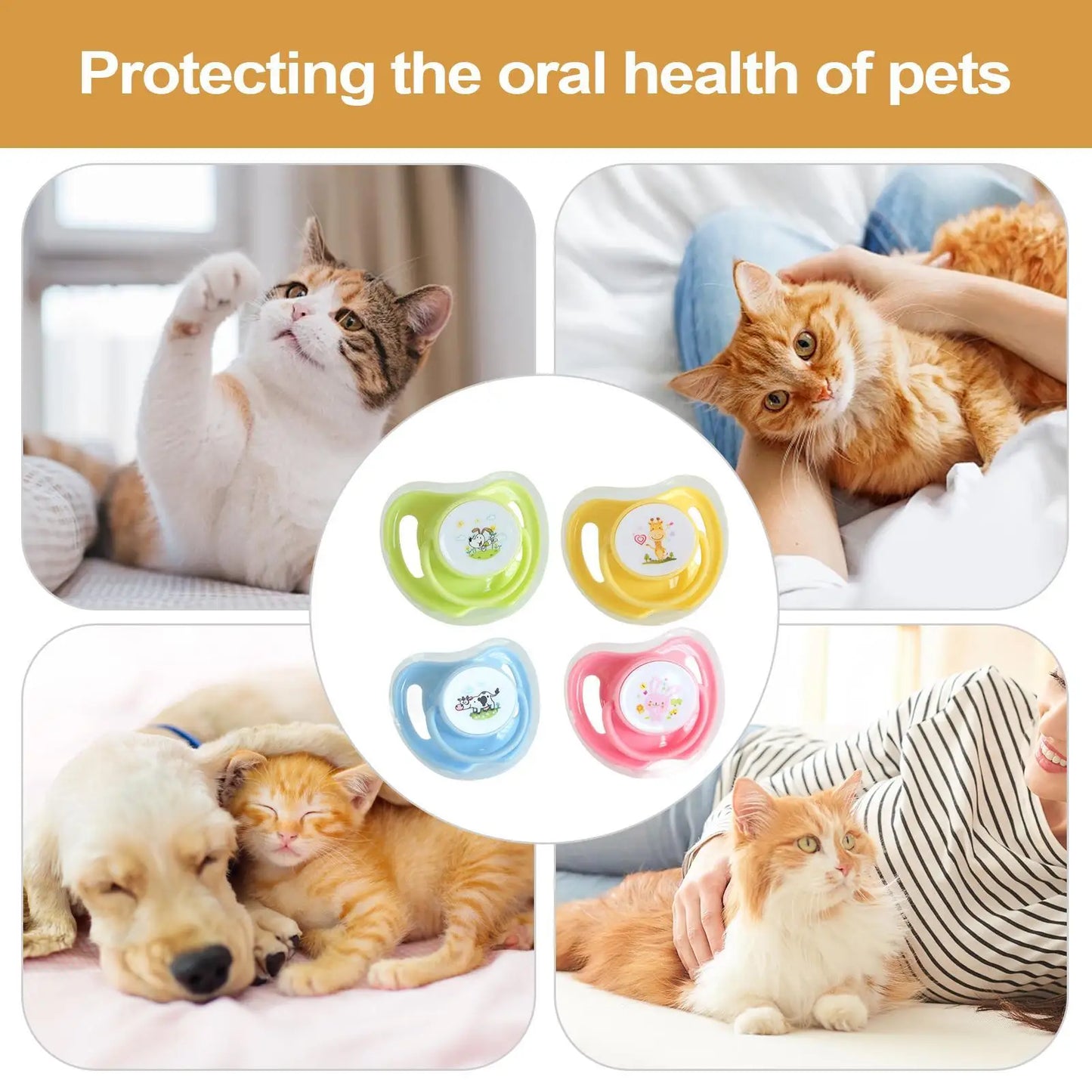 Pet Silicone Calming Pacifier Chew Toy for Kittens & Puppies Pet Chew Toy Peaceful Pleasures Health and Wellness