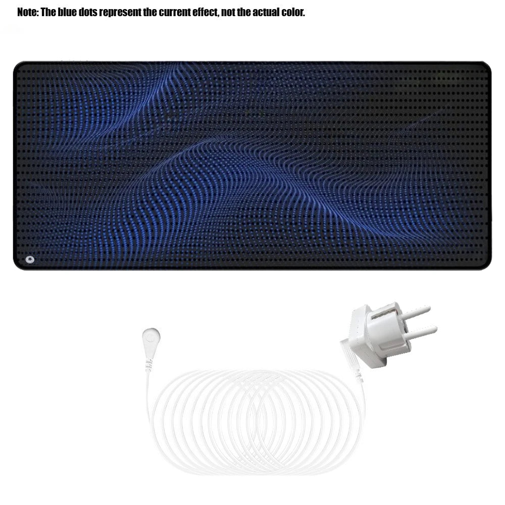 Grounding Mat for Bed Grounding Sheets Grounding Mattress Pad with Cord for Improved Sleep Reduced Anxiety Relief Pain Balance Peaceful Pleasures Health and Wellness Black EU Plug W68CM x H200CM