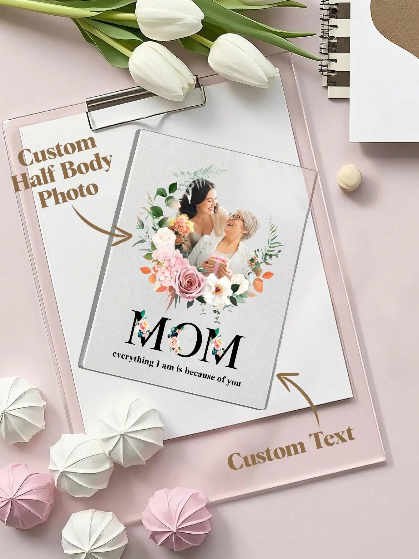 Custom Acrylic Plaque | Personalized Photo & Quote Gift for Mom Dad