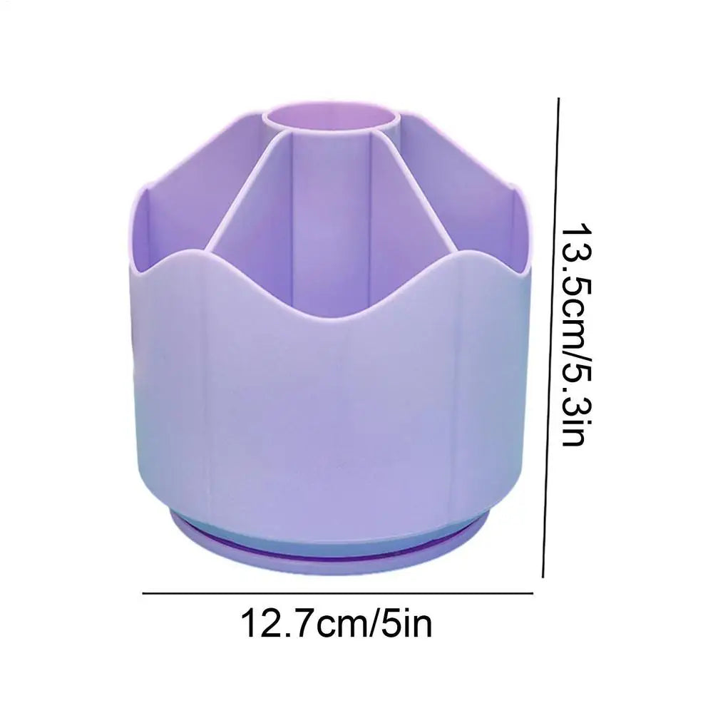 Rotating Pen Holder Organizer 360 Degree Spinnings Desktop Storage For Pens Markers Brushes, Space Saving Desk Organizer Peaceful Pleasures Health and Wellness Purple