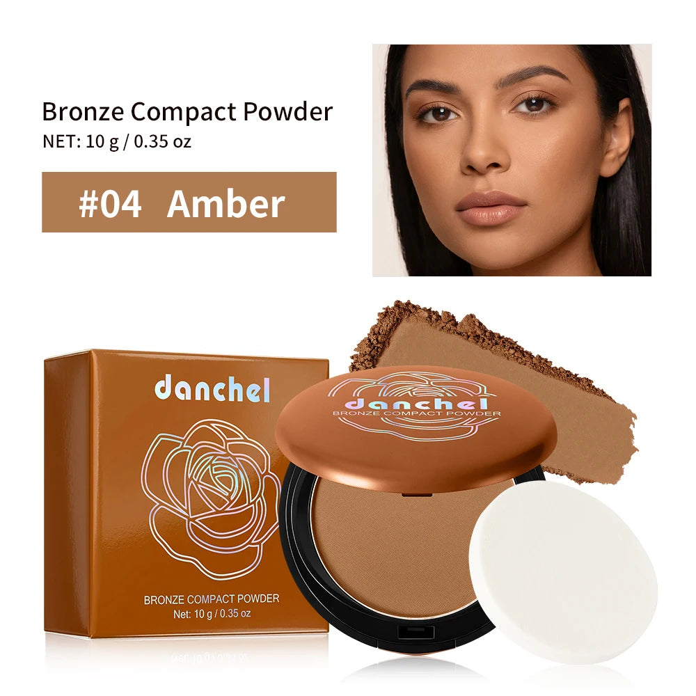Long Lasting Compact Powder Waterproof Sweatproof Soft Matte Oil Control Setting Powder Face Makeup Cosmetic Peaceful Pleasures Health and Wellness 04Amber