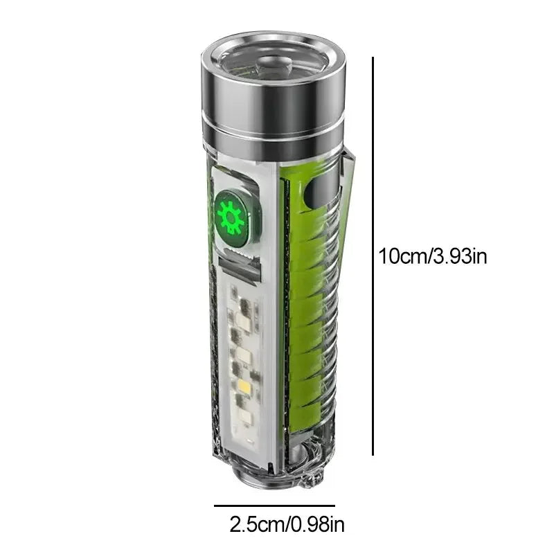 Mini USB-C Rechargeable LED Keychain Flashlight with UV & Magnet