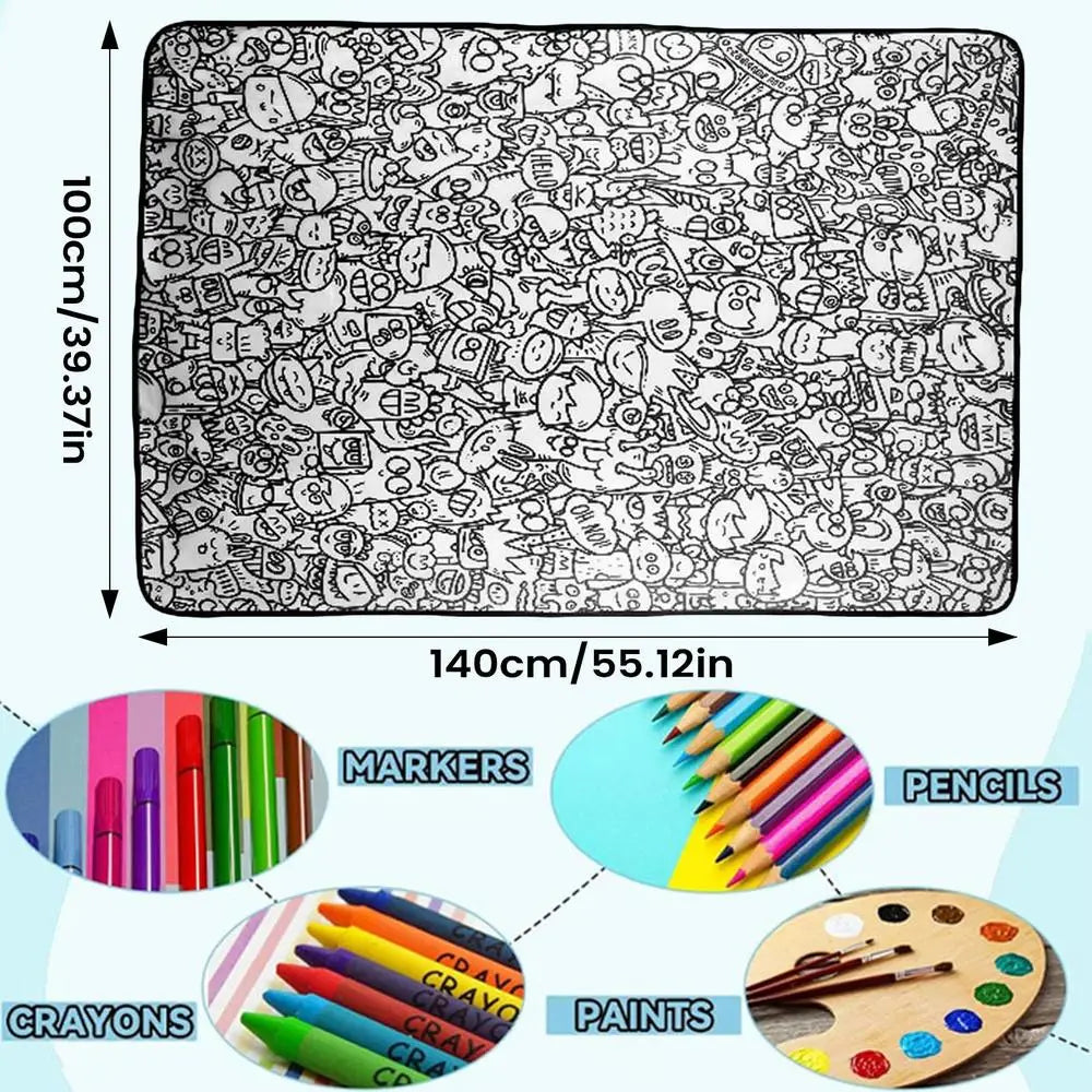 DIY Coloring Blanket with Markers | Lamb's Wool Art Blanket Gift