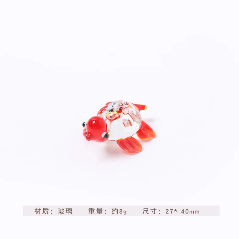 Attractive Miniature Handicraft Long Lasting Miniature Decor Adorable Decorative Wear-resistant Glass Mini Figures Home Decor Peaceful Pleasures Health and Wellness red
