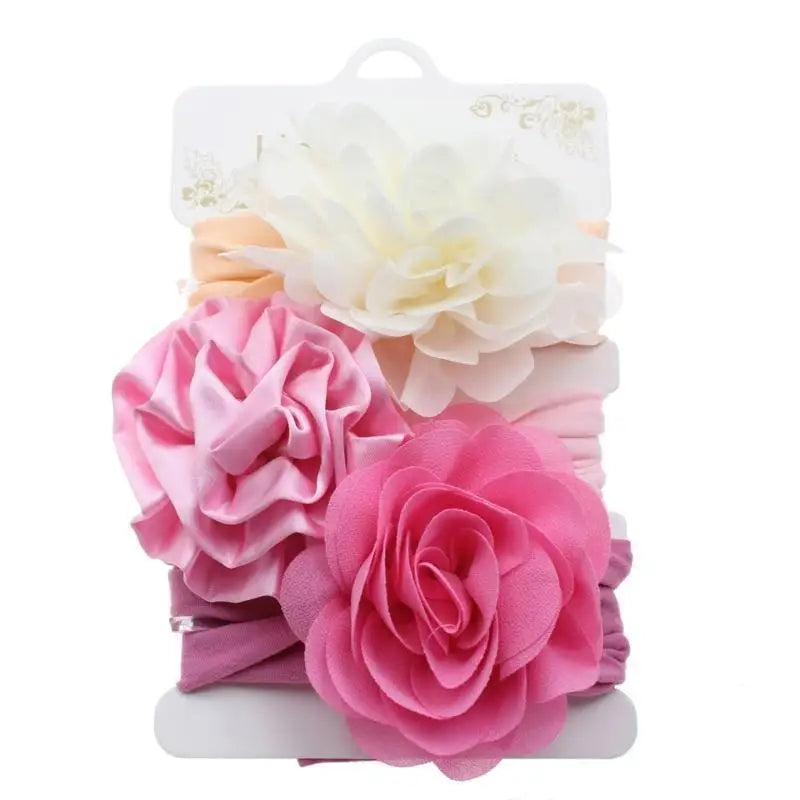 Baby Girl Floral Headband | Soft Nylon Elastic Hair Wrap 0–3Y