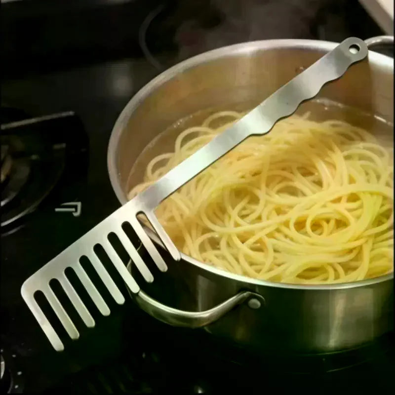 Stainless Steel Pasta Serving Fork | Heat-Resistant Handle Pasta Serving Fork Peaceful Pleasures Health and Wellness