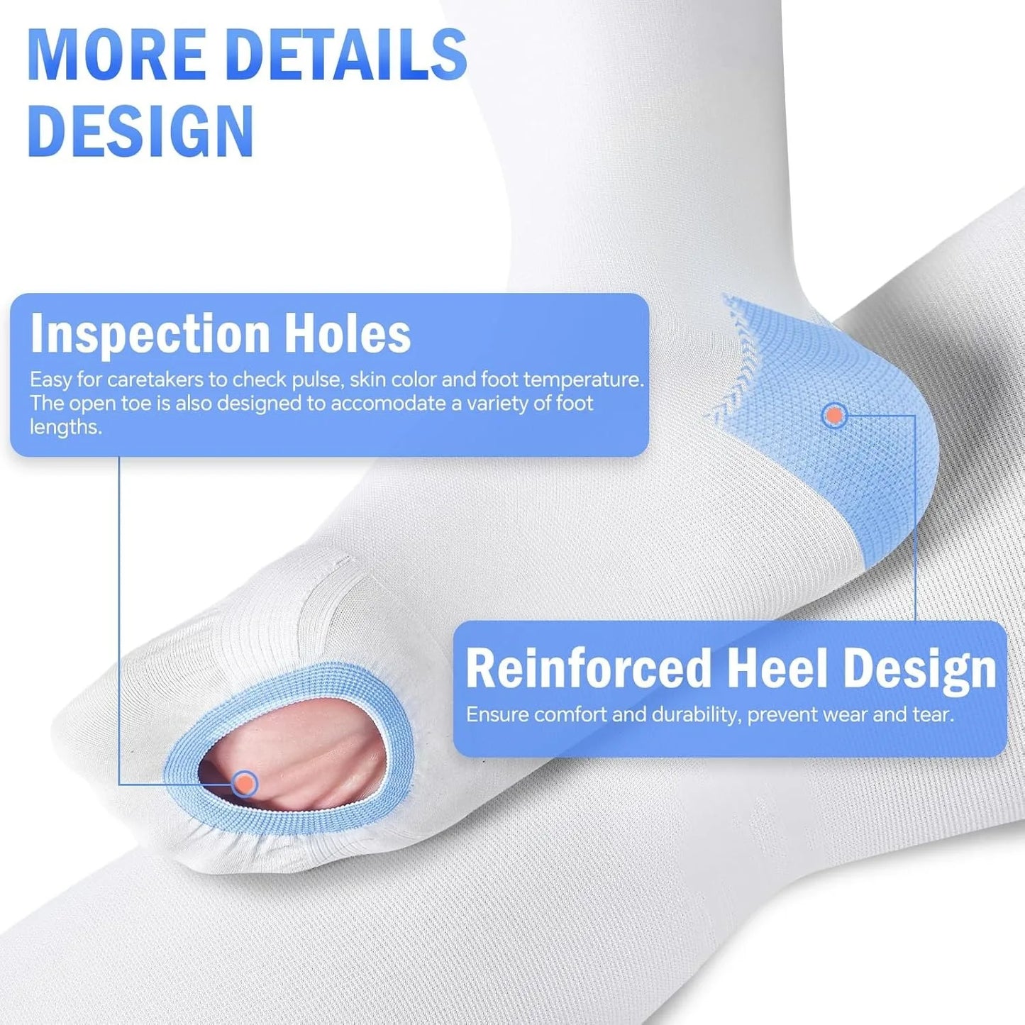 Compression Stockings 15-20 mmHg Graduated Medical Support Stocking 1 Pair, Thigh High Ted Hose with Silicone Band Women & Men Peaceful Pleasures Health and Wellness