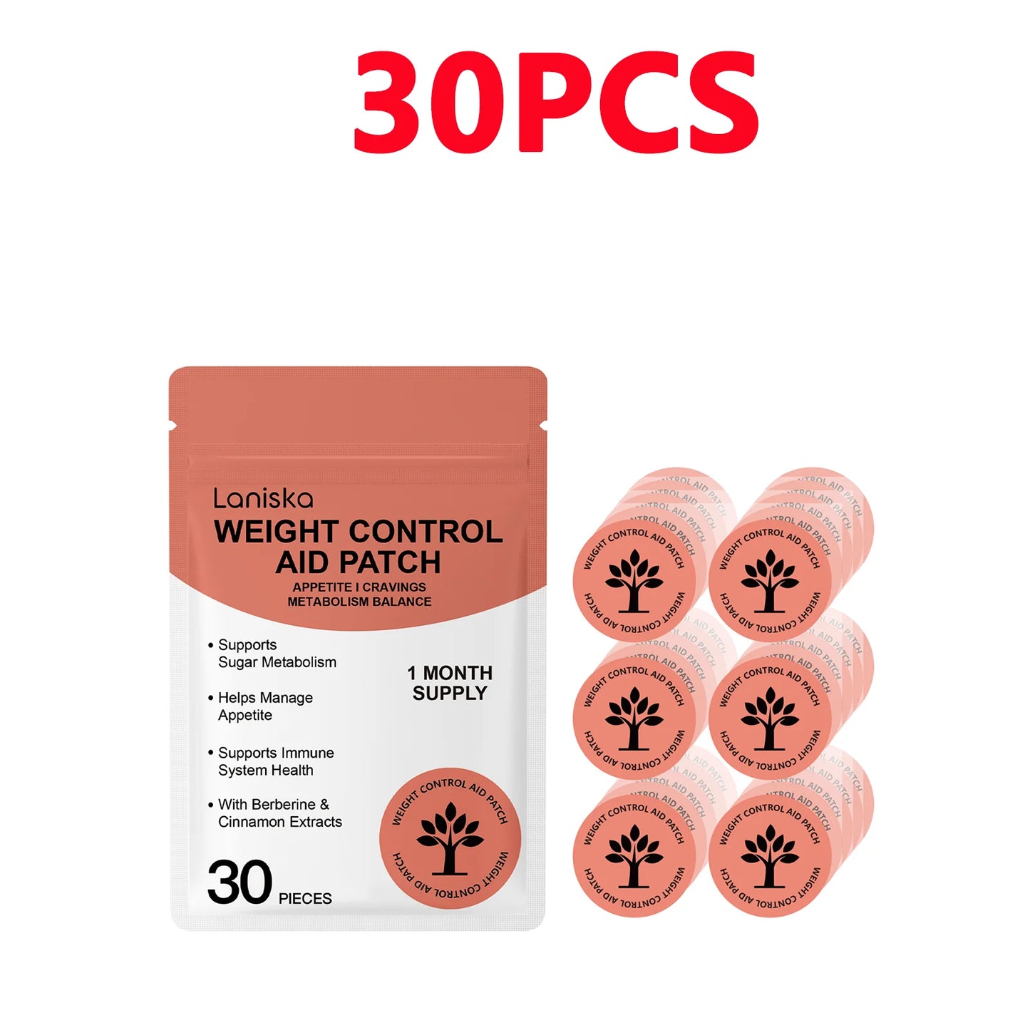 Appetite & Cravings Support Patch 30ct | Berberine & Cinnamon