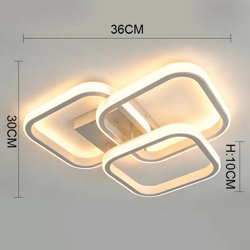 RUNTOIN Modern LED Ceiling Light – 3-Color Chandelier Lamp LED Ceiling Light Peaceful Pleasures Health and Wellness WH-DT3F 3-Color light