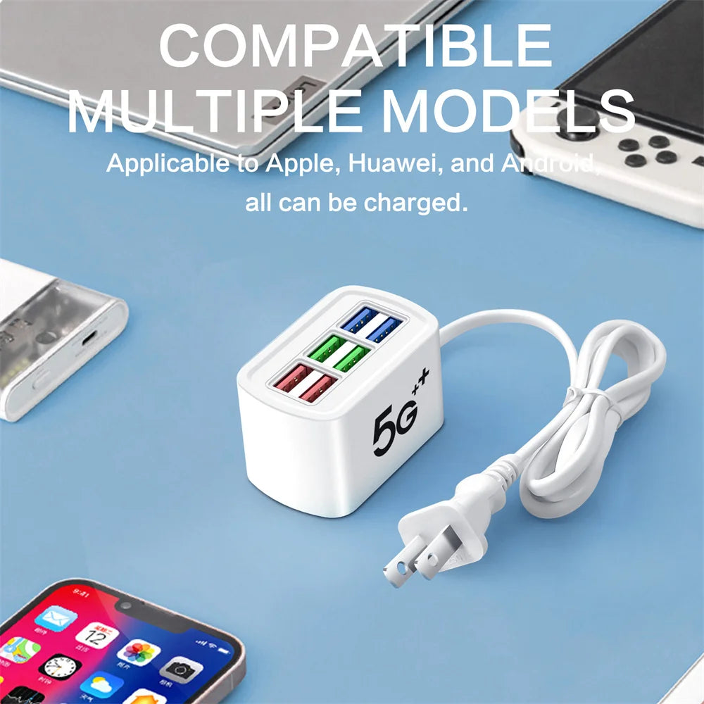 6-Port USB Desktop Charging Station Power Strip – 1M Cord
