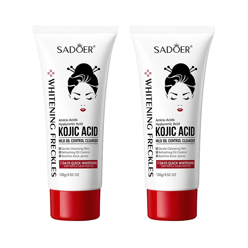 SADOER Kojic Acid Facial Cleanser – Brightening Face Wash Brightening Facial Cleanser Peaceful Pleasures Health and Wellness 2pcs