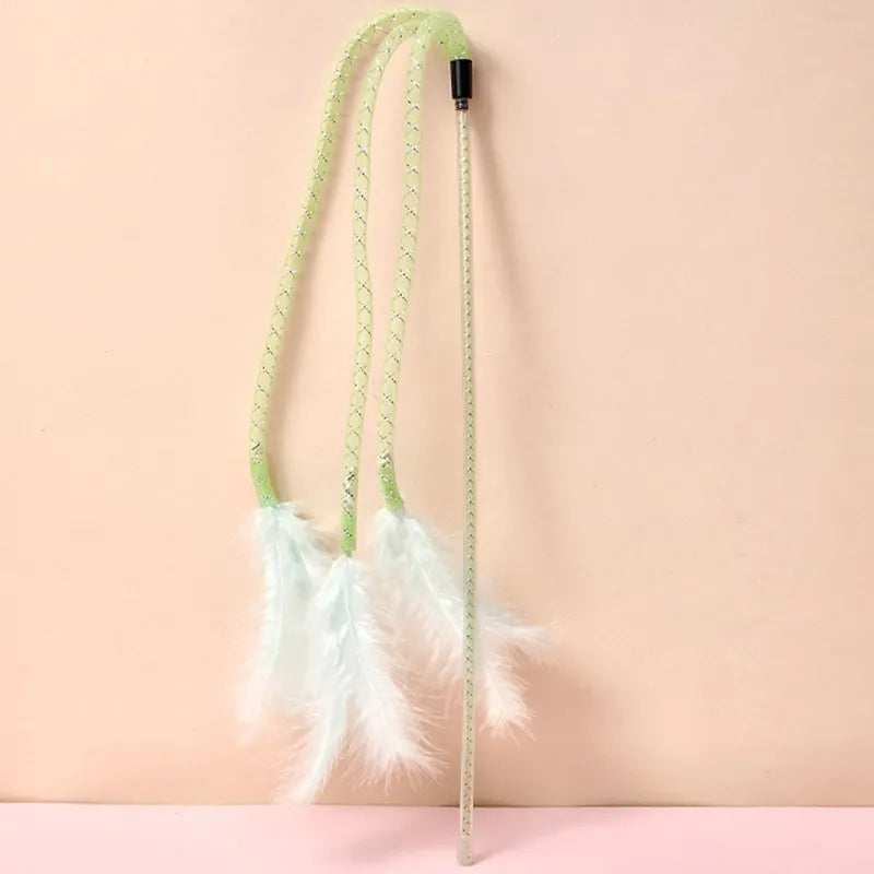 Interactive Feather Cat Toy with Bell – Bite-Resistant Wand