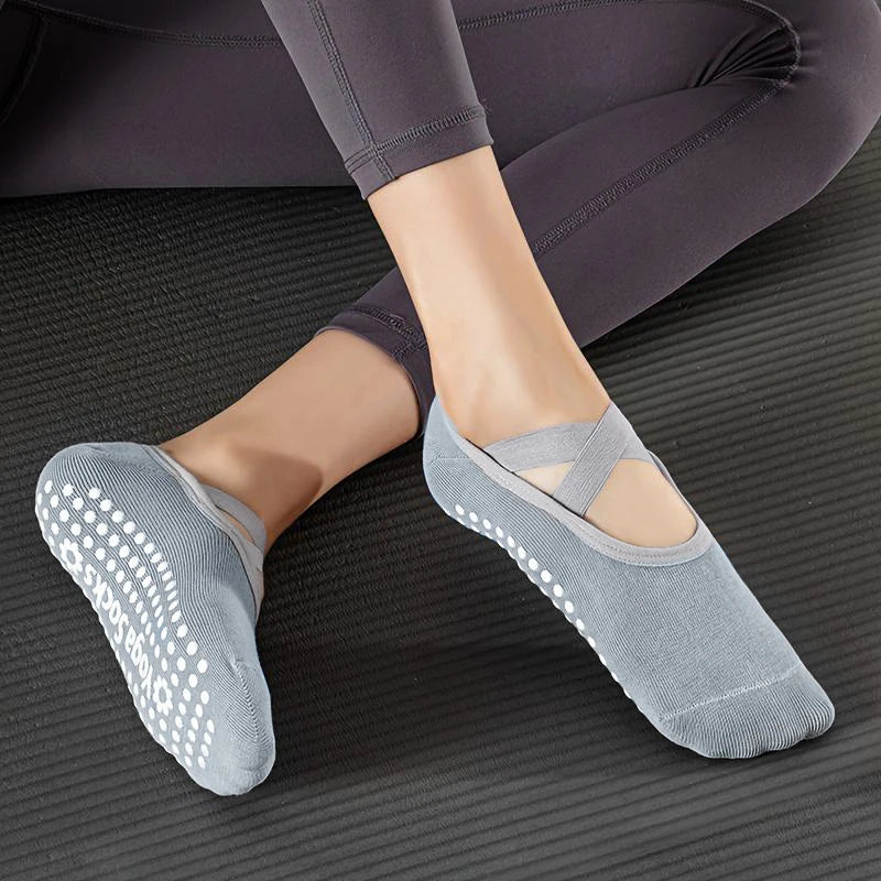 Women's Non-Slip Yoga Socks with Silicone Grips | 1-6 Pairs