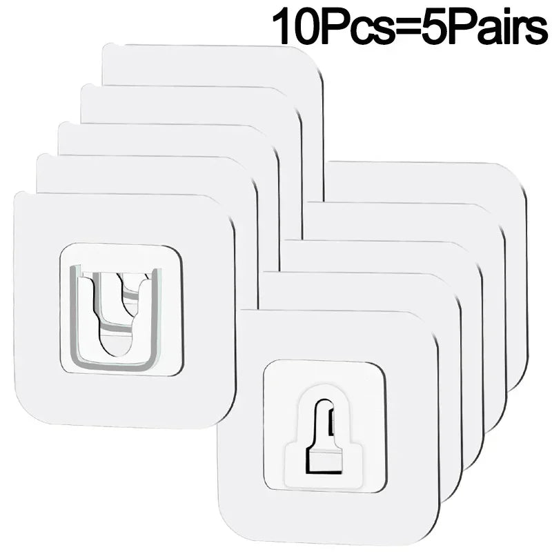 Invisible Adhesive Wall Hooks – Clear Acrylic Organizer Hooks