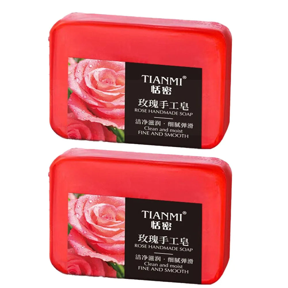 Rose essential oil soap deeply cleanses your face and body, leaving a long-lasting fragrance while moisturizing and hydrating Peaceful Pleasures Health and Wellness 2PCS