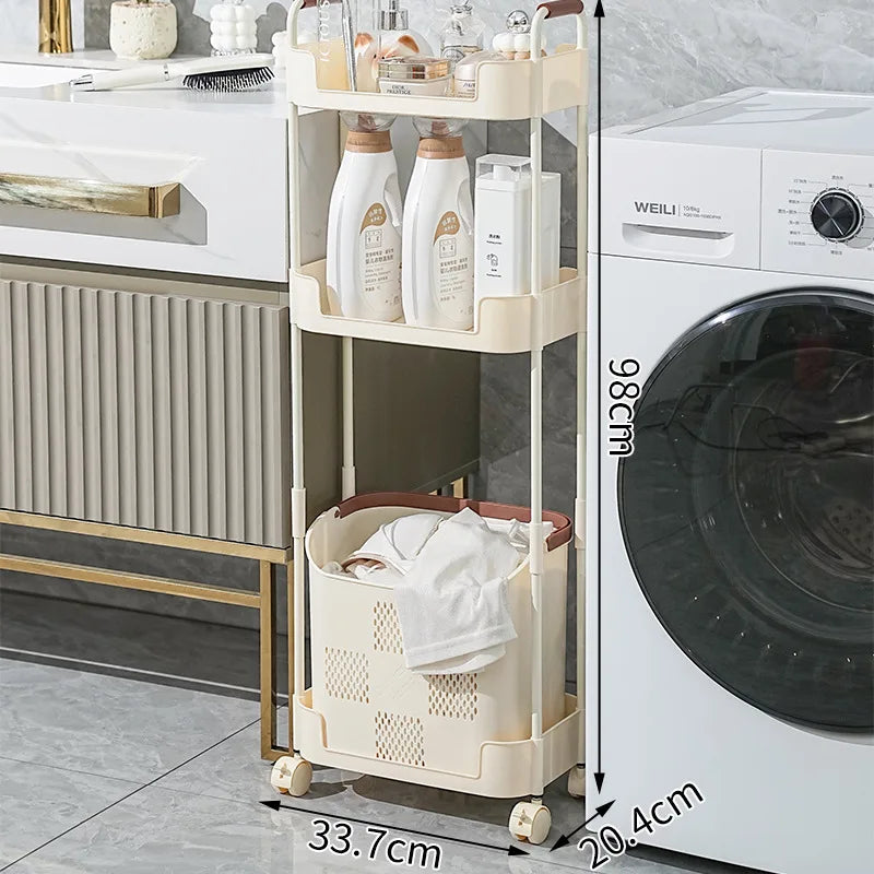 Multi-Functional Laundry Hamper for Home - Large Movable Clothes Basket with Storage Shelf, Bathroom Organizer & Sorting Rack Peaceful Pleasures Health and Wellness 3 Layer