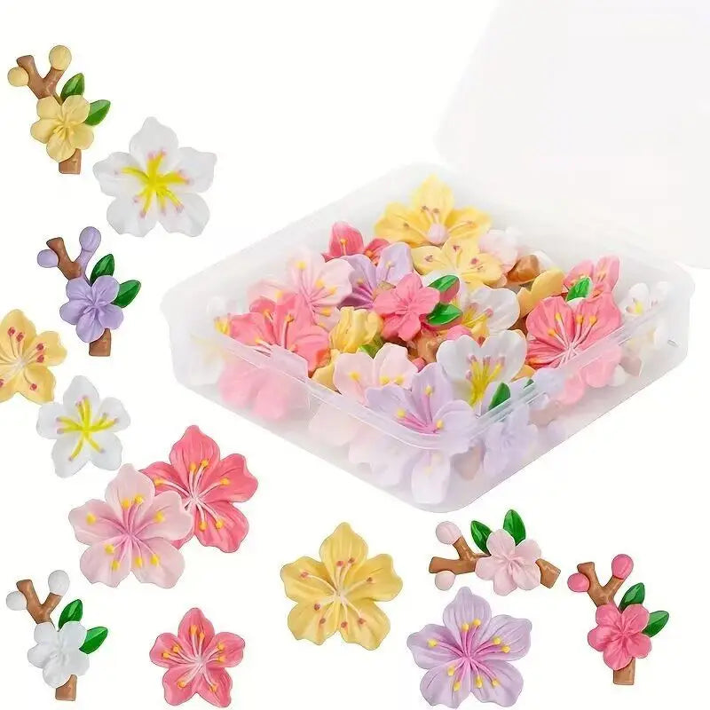 Bview Art Resin Peach Blossom Thumbtacks Creative Push Pins
