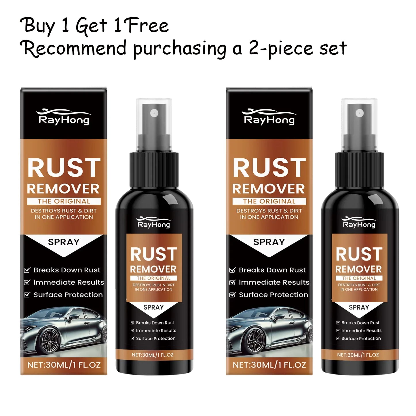 Rayhong 30ml Car Rust Remover Spray | Metal Gloss Refurbishment