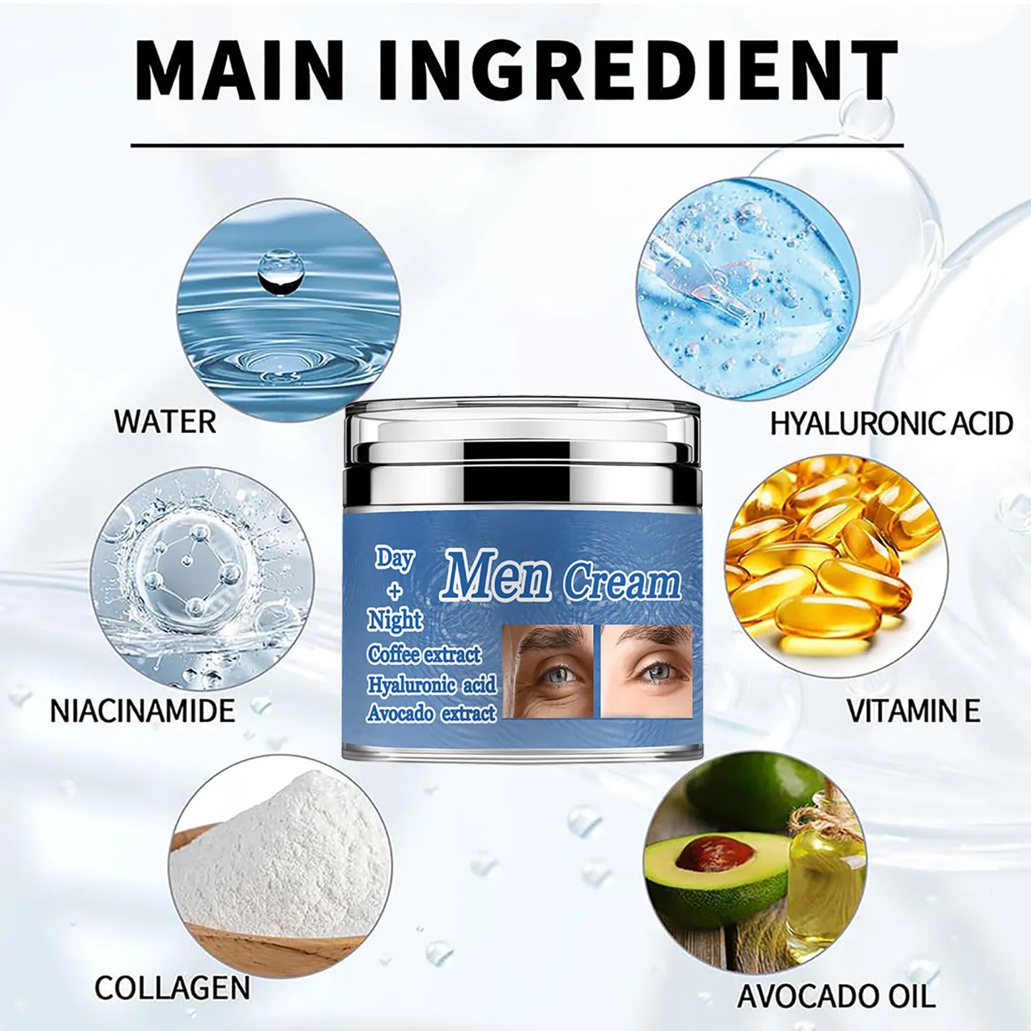 Men's Age Revive Collagen Cream, Men’s Collagen Cream, Collagen Men's Anti-Aging Wrinkle Cream, Mens Face Cream Moisturizer With Peaceful Pleasures Health and Wellness