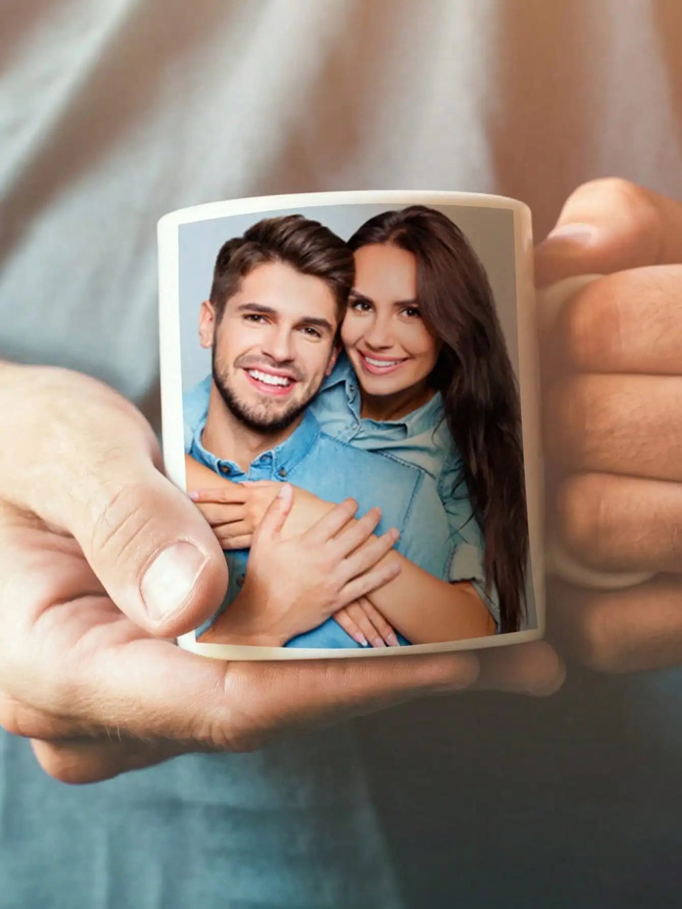 1pc Custom Photo Mug Personalized Coffee Mug with Photo Unique Gift for Anniversary Valentine's Housewarming Mother's Day Peaceful Pleasures Health and Wellness 2 photos 301-400ml