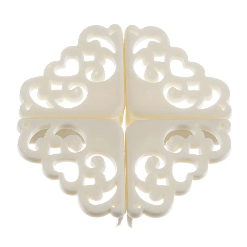 4Pcs/lot Hollow Out Flower Pattern Soft Baby Safe Corner Protector Baby Kids Table Desk Corner Guard Children Safety Edge Guards Peaceful Pleasures Health and Wellness White