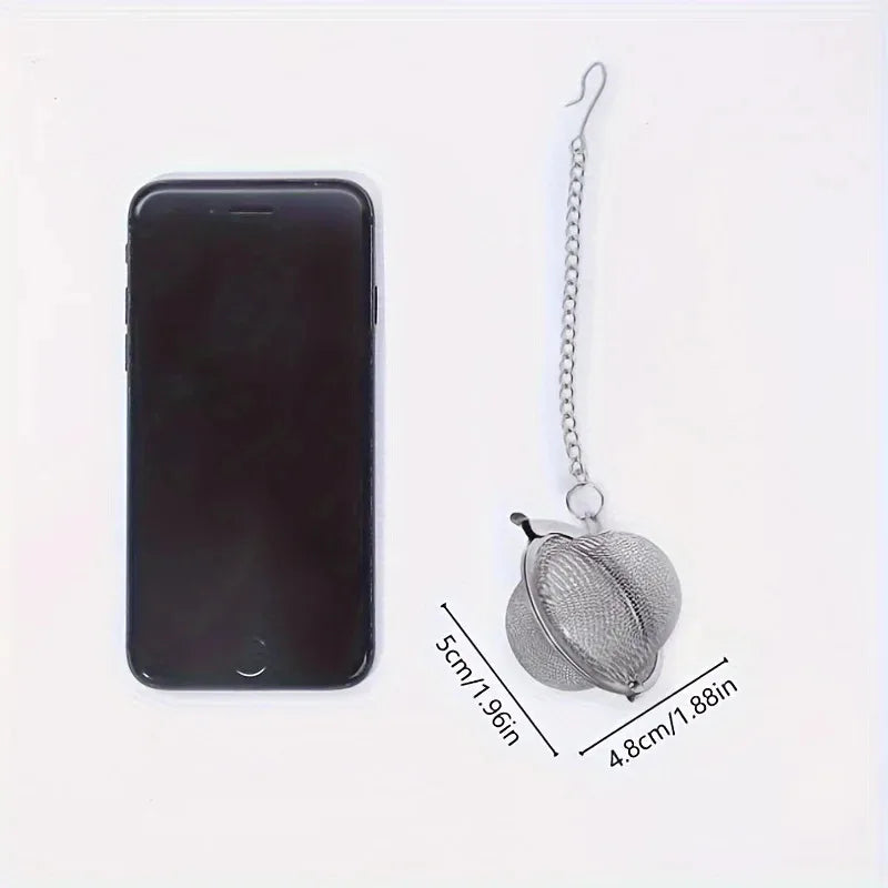 1PC/304 stainless steel flavored filter ball, tea filter ball, soup filter ball with extension chain hook Peaceful Pleasures Health and Wellness