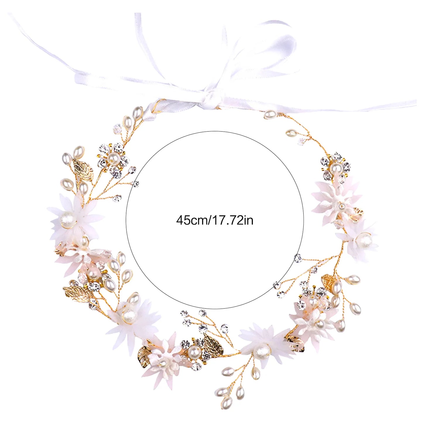 Bridal Hair Accessories Set Pink Flower Headband And Hairpin For Wedding Dress Peaceful Pleasures Health and Wellness