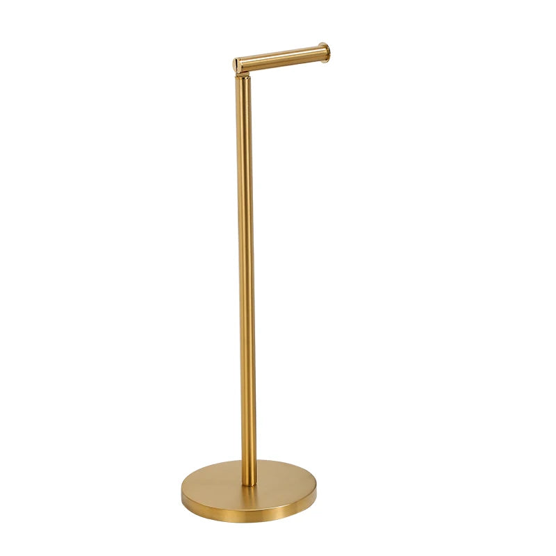 Free Standing Toilet Paper Holder Rack with Storage | Brushed Steel