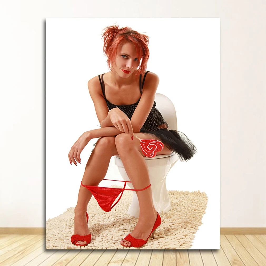 Black & White Woman Canvas Wall Art | Bar & Home Décor Print Canvas Wall Art Peaceful Pleasures Health and Wellness