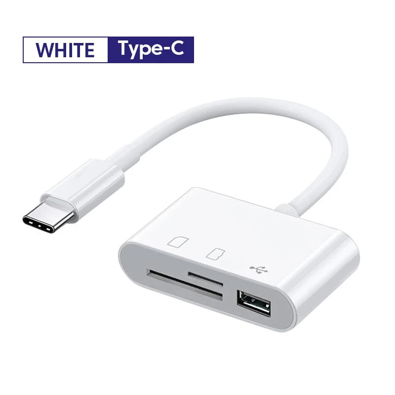 3-in-1 USB-C Micro USB TF SD Card Reader Adapter